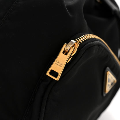 Prada Saffiano Tessuto Nylon Mini Bucket Crossbody Bag Black 12 of 13