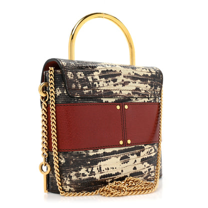 Chloe Calfskin Lizard Embossed Small Aby Lock Sepia Brown 2 of 10