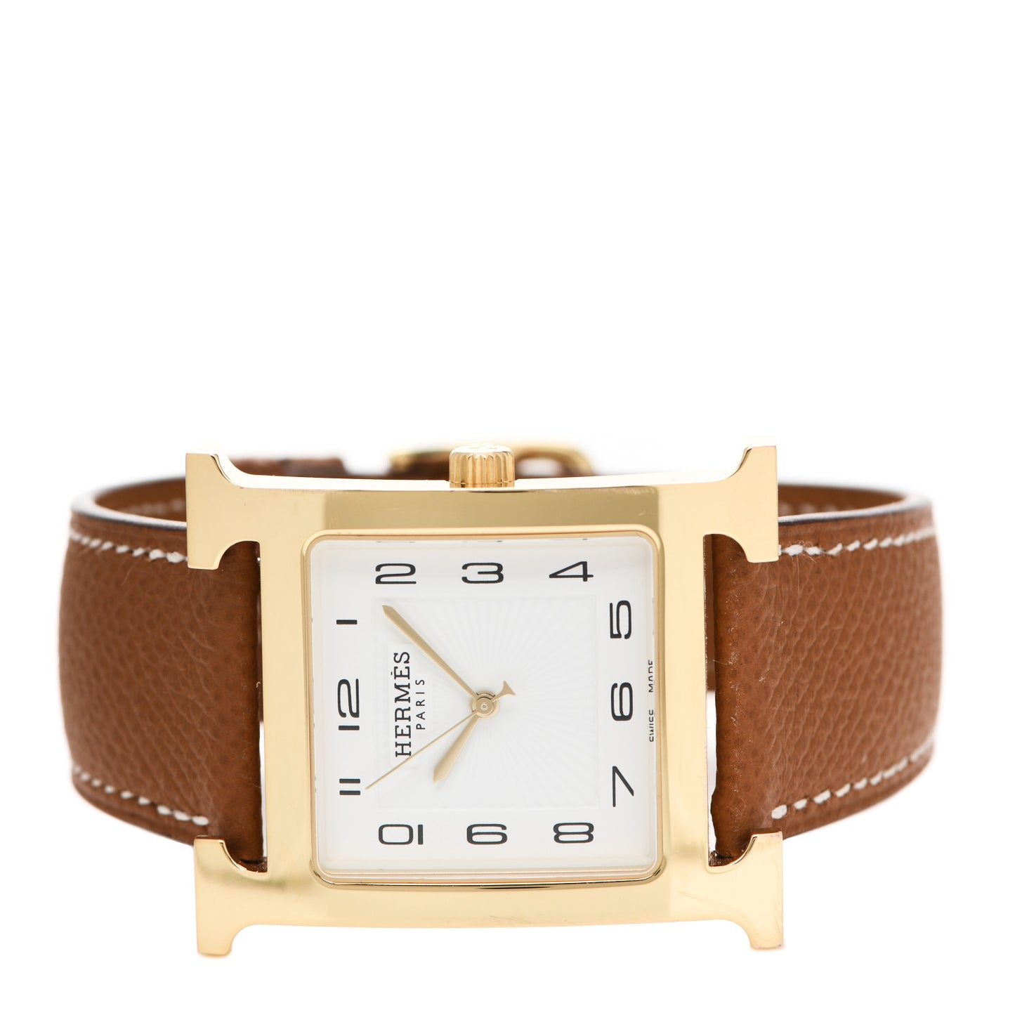 Stainless Steel Epsom 30.5mm Heure H Hour Quartz Watch Gold