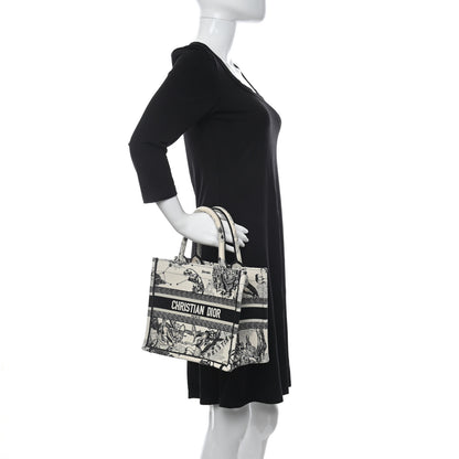 Christian Dior Canvas Embroidered Small Zodiac Toile De Jouy Book Tote Latte 2 of 10