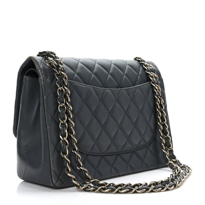 Chanel Lambskin Quilted Jumbo Double Flap Charcoal Grey 3 of 11