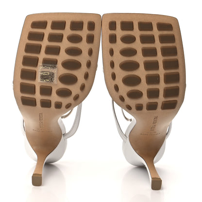 Bottega Veneta Lambskin Stretch Multi Strap 90mm Sandals 39.5 Optic White 5 of 7