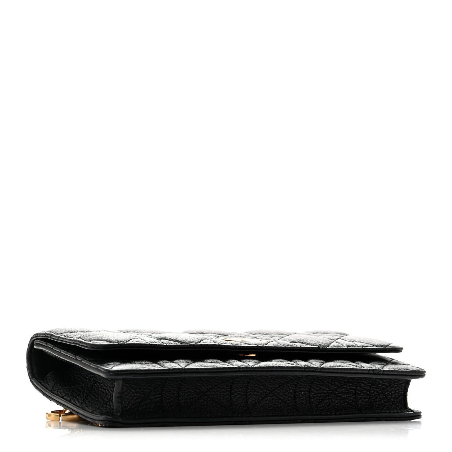 Supple Calfskin Caro Pouch with Chain Black