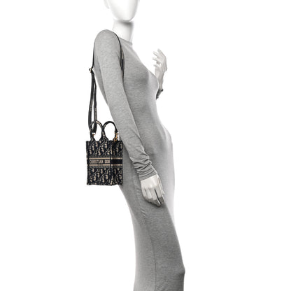 Christian Dior Oblique Mini Book Tote Phone Bag Blue 2 of 11