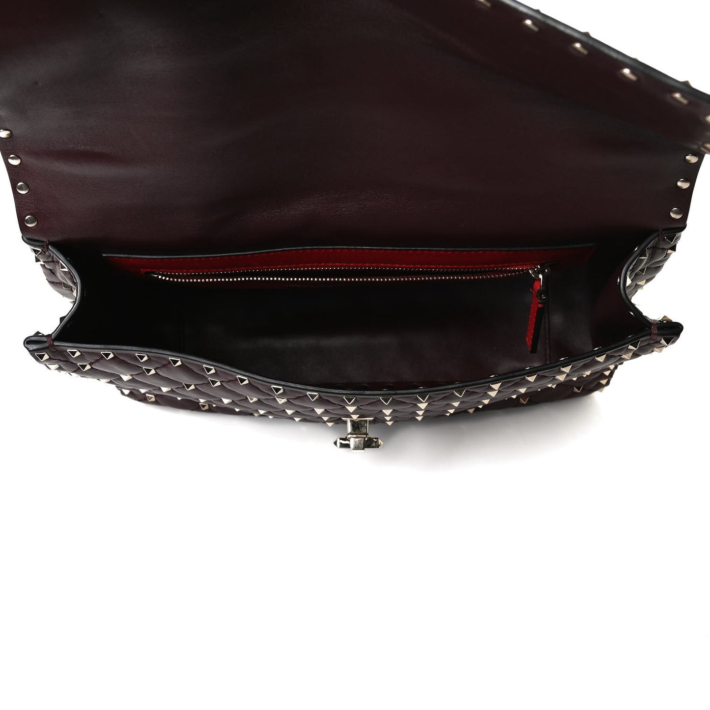 Nappa Large Rockstud Spike Shoulder Bag Rubin