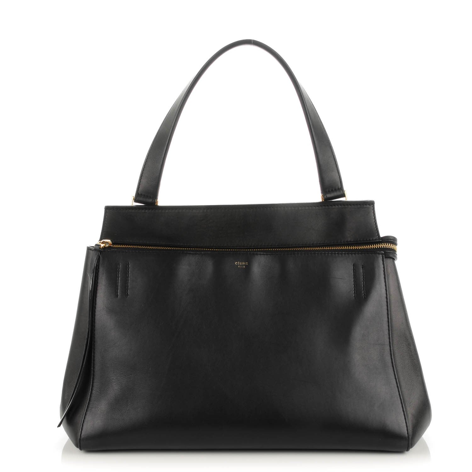Celine Smooth Calfskin Medium Bi-Color Edge Shoulder Bag Black Navy 1 of 9