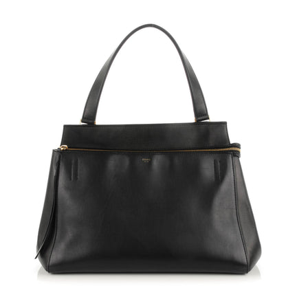 Celine Smooth Calfskin Medium Bi-Color Edge Shoulder Bag Black Navy 1 of 9