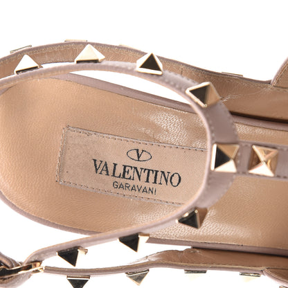 Valentino Garavani Patent Nappa Rockstud Ankle Strap 100mm Pumps 39.5 Black Poudre 9 of 14