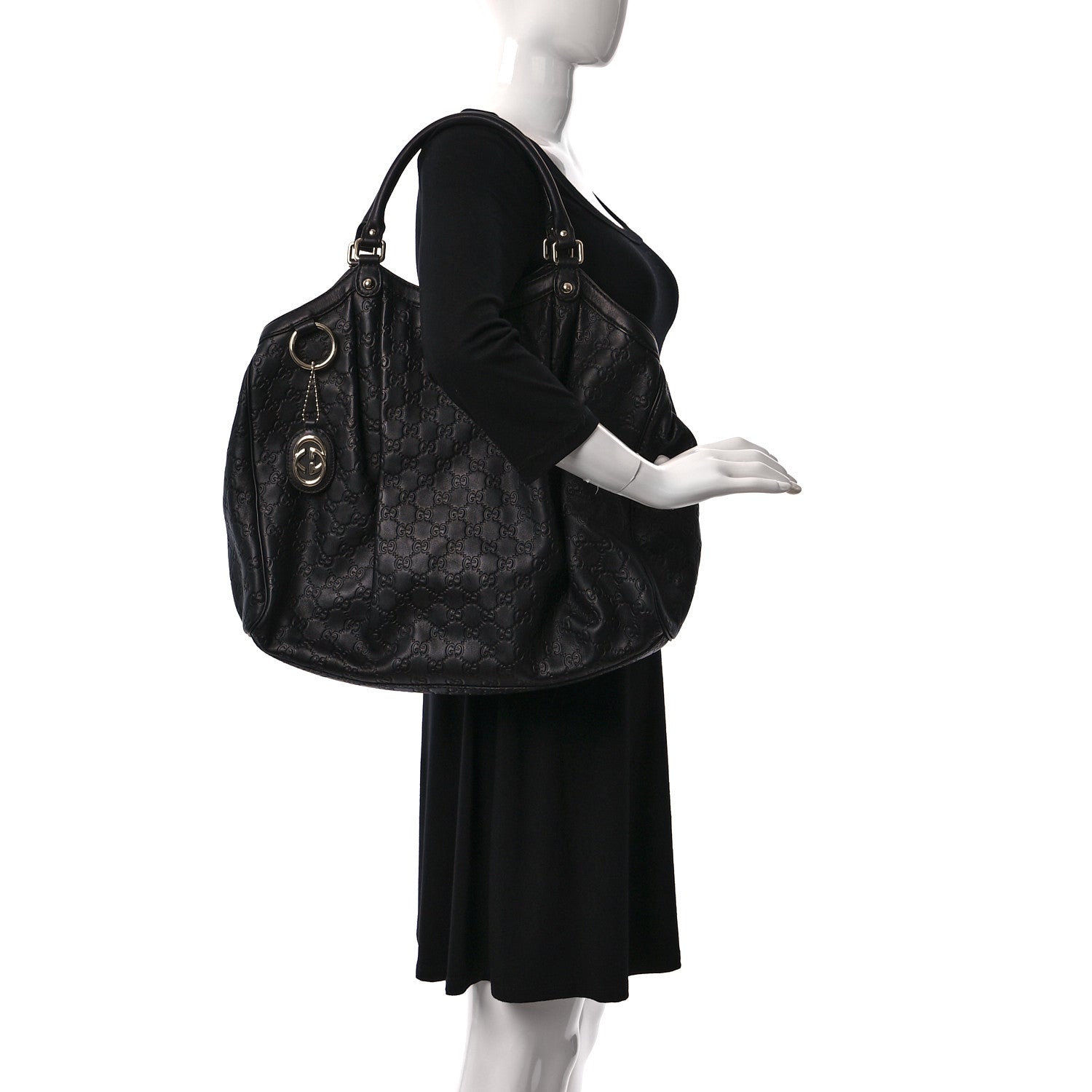 Gucci Guccissima Large Sukey Tote Black 2 of 9