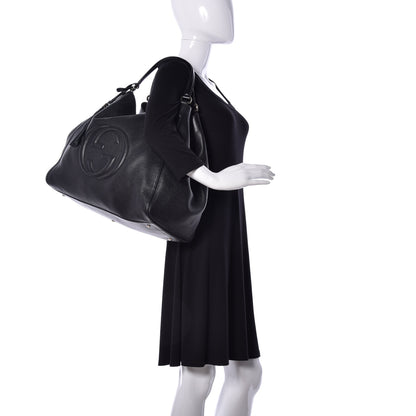 Gucci Pebbled Calfskin Large Soho Shoulder Bag Black 2 of 9