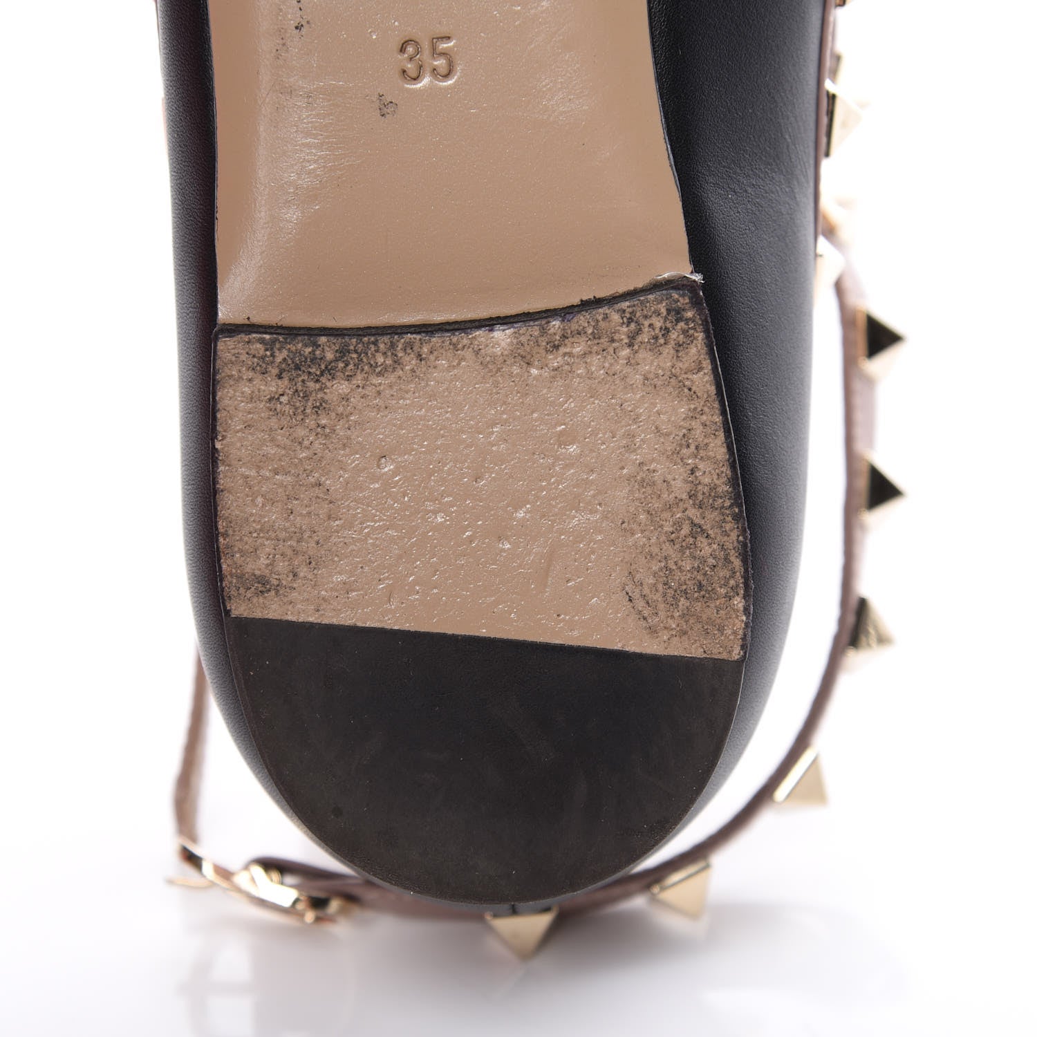 Valentino Garavani Nappa Rockstud Cage Ballerina Flats 35 Black Poudre 9 of 16