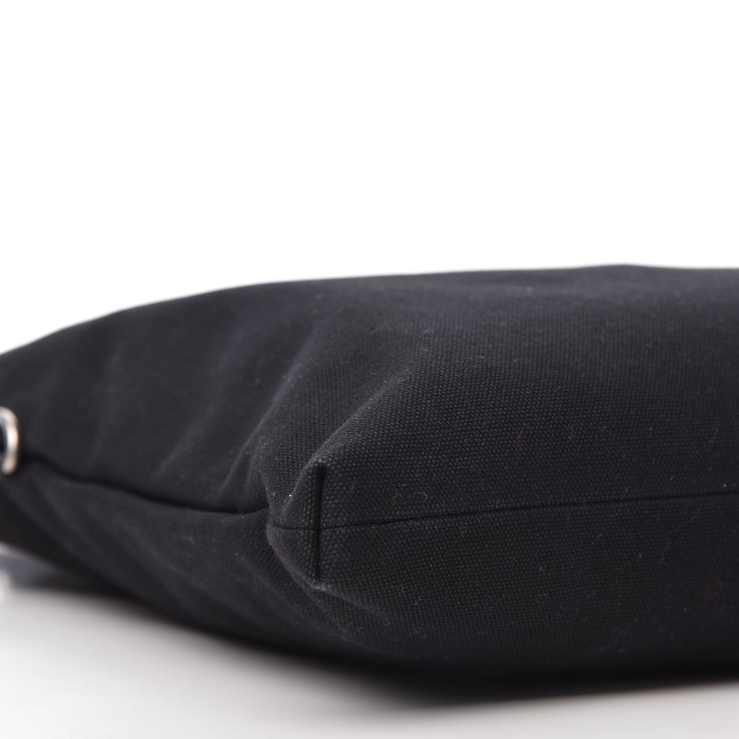 Canvas Calfskin Belted Flat Messenger Bag Black