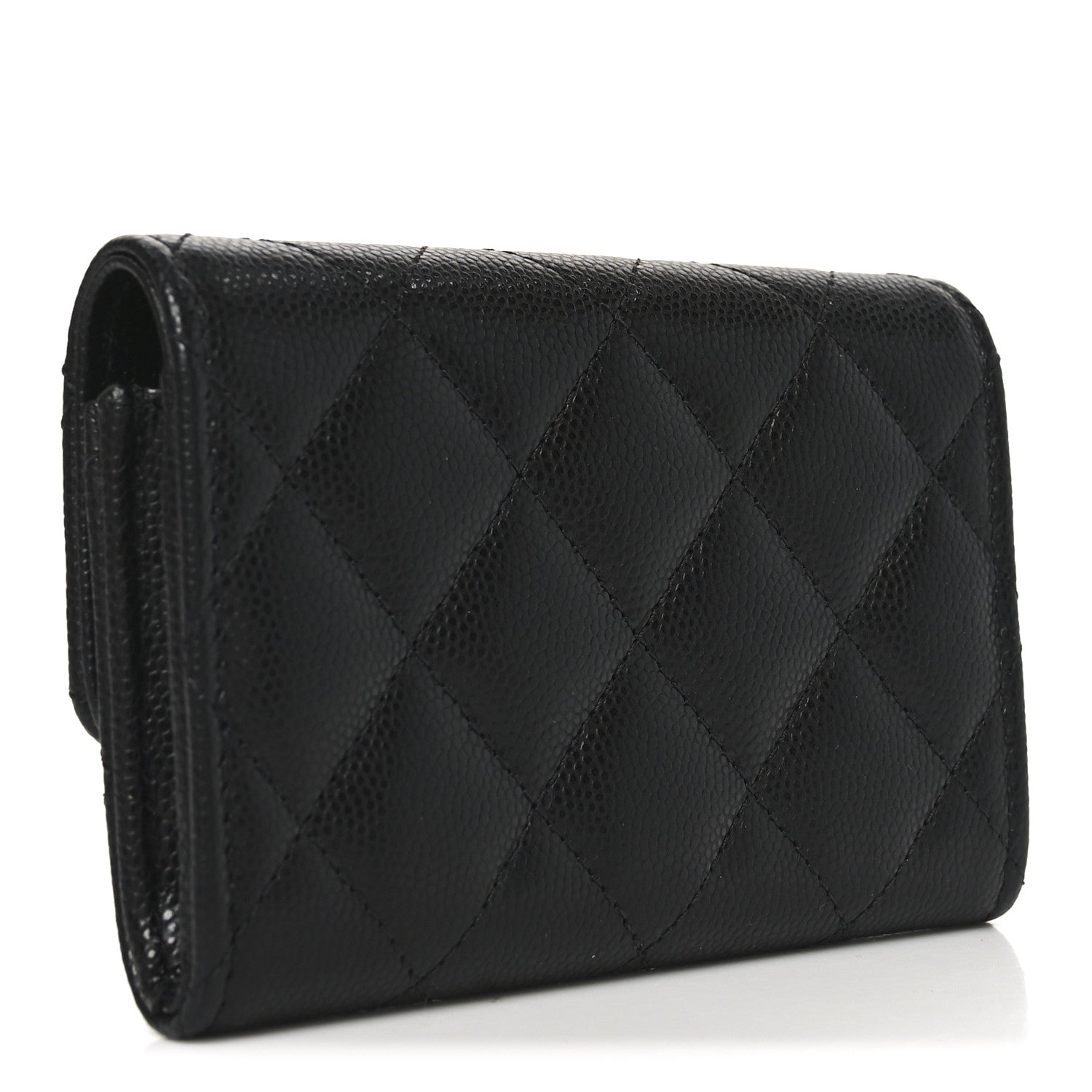 Chanel Caviar Quilted CC Glitter Flap Card Holder Black 3 of 8