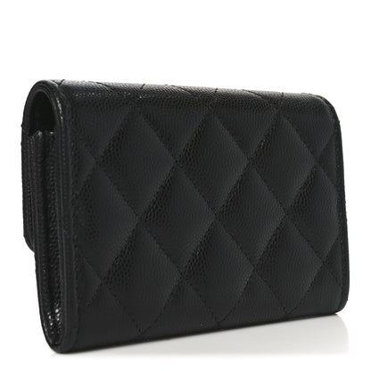 Chanel Caviar Quilted CC Glitter Flap Card Holder Black 3 of 8
