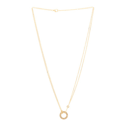 Cartier 18K Yellow Gold 2 Diamond LOVE Necklace 3 of 4