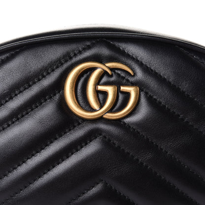 Gucci Calfskin Matelasse GG Marmont Belt Bag 85 34 Black 9 of 13