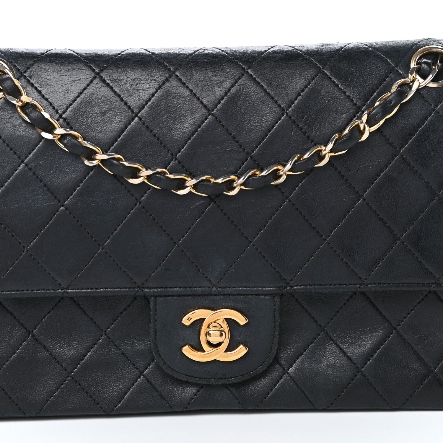 Chanel Lambskin Quilted Medium Double Flap Black 8 of 10
