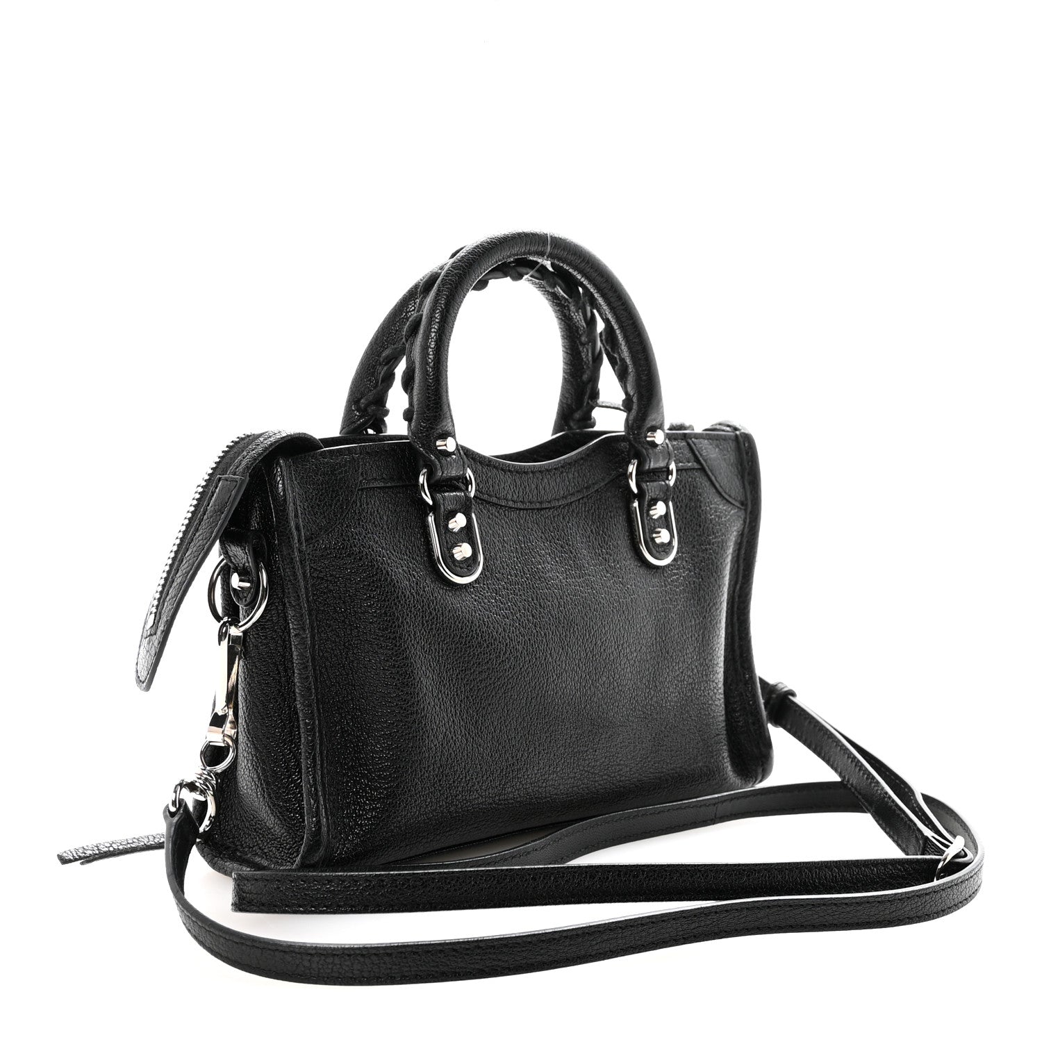 Balenciaga Chevre Silver Metallic Edge Hardware Nano City Black 4 of 10