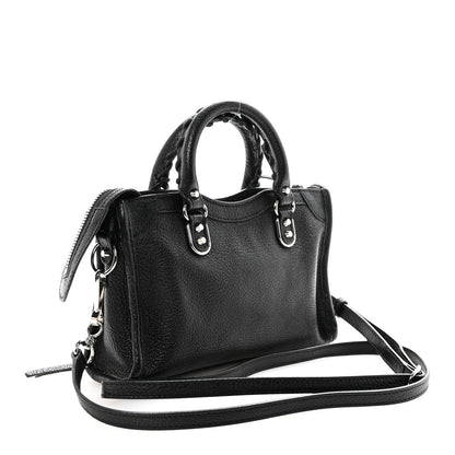 Balenciaga Chevre Silver Metallic Edge Hardware Nano City Black 4 of 10