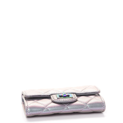 Chanel Iridescent Lambskin Quilted Reissue Flap Card Holder Light Purple 4 of 9