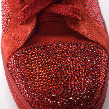 Christian Louboutin Veau Velours Strass Mens Louis Flat Sneakers 41 Red 15 of 18