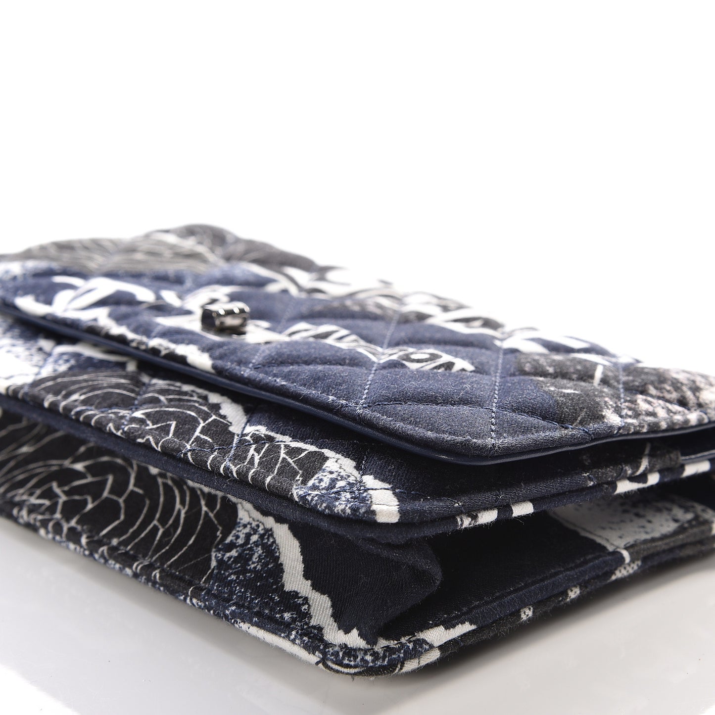 Canvas Printed Quilted 2.55 Reissue Wallet On Chain WOC White Black Navy Blue