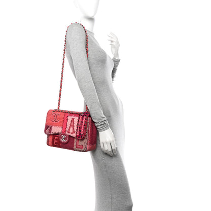 Chanel Tweed Patchwork Jumbo Single Flap Pink 2 of 11