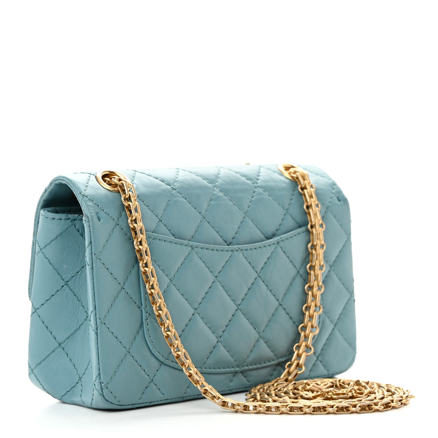 Chanel Aged Calfskin Quilted 2.55 Reissue Mini Flap Blue 3 of 11