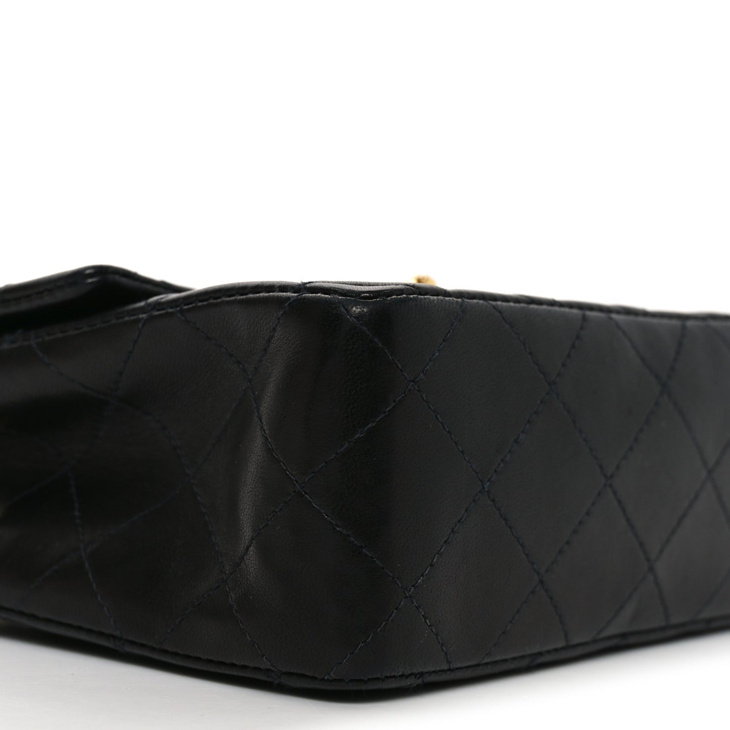 Lambskin Quilted Mini Square Flap Black