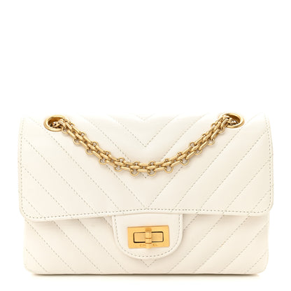 Chanel Aged Calfskin Chevron Quilted 2.55 Reissue Mini Flap White 1 of 15