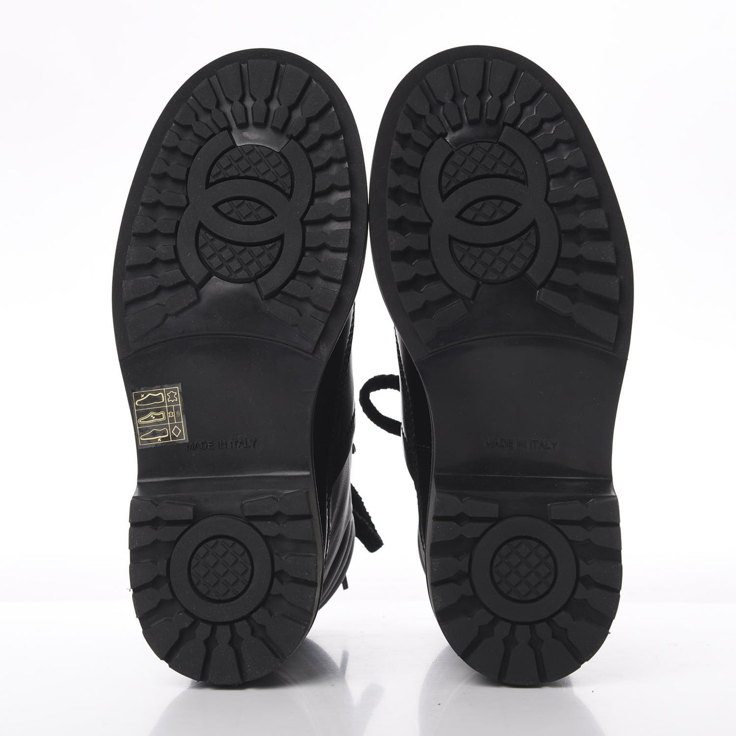 Calfskin Lambskin Lace Up Boots 35 Black