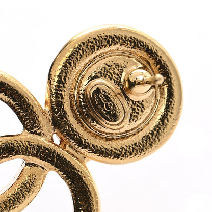 Chanel Pearl Resin CC Drop Earrings Gold Black 4 of 5