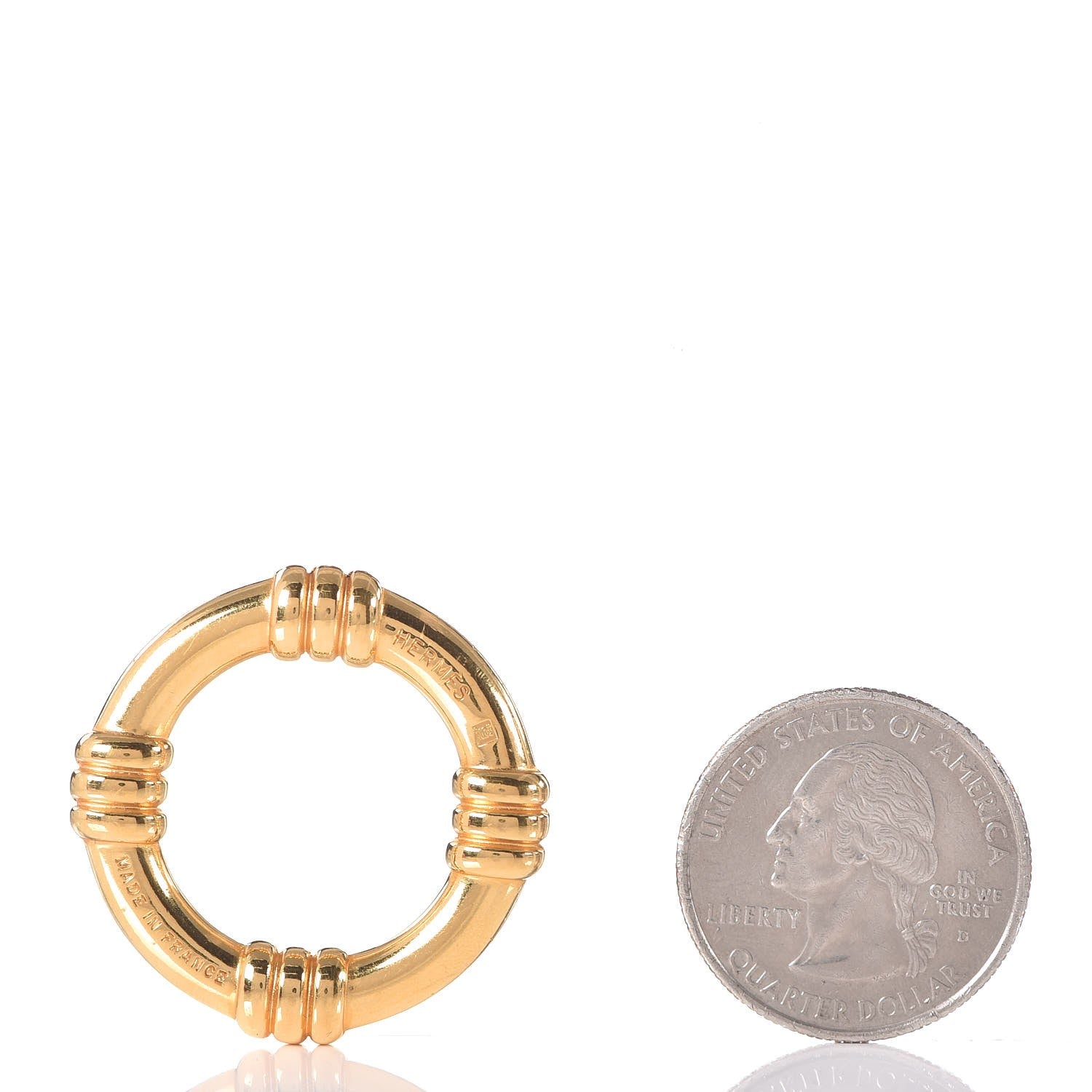 Hermes Permabrass Bouee Scarf Ring Gold 2 of 4