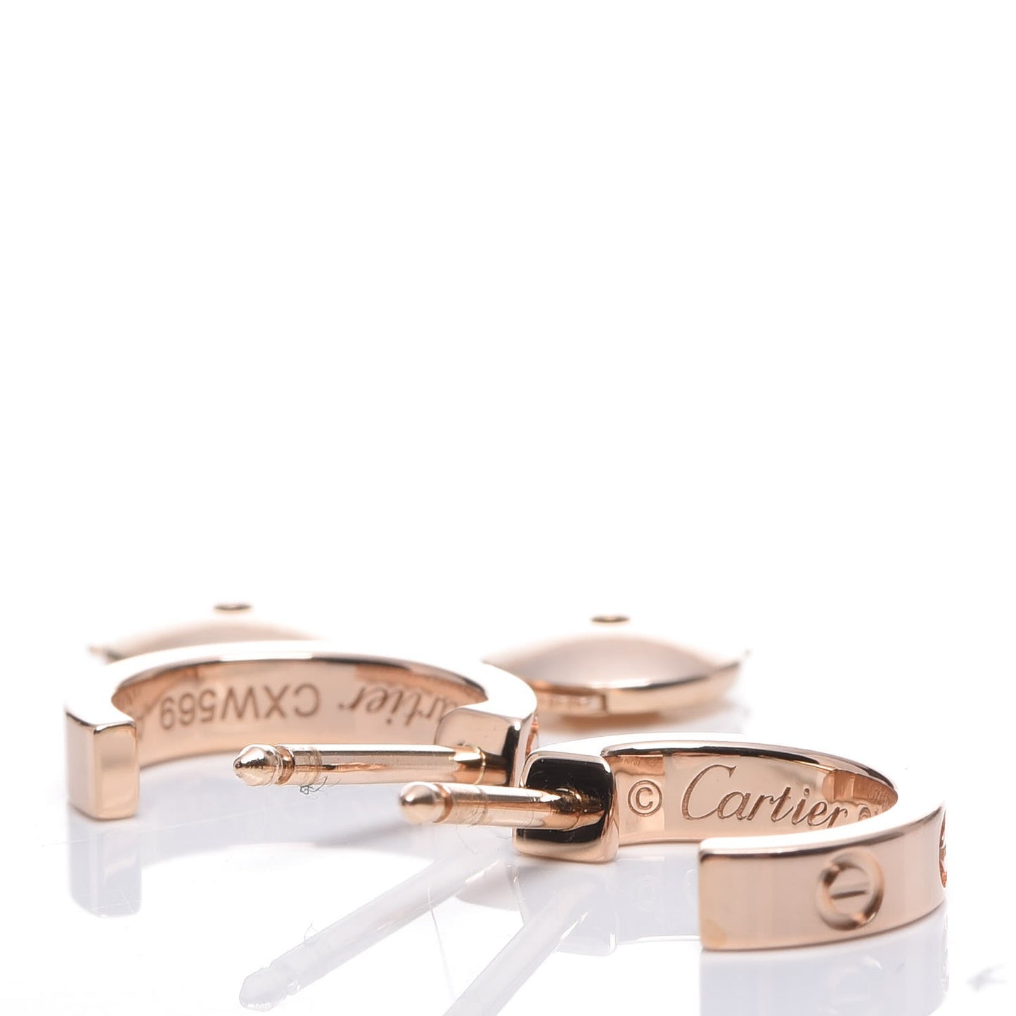 18K Pink Gold Small LOVE Hoop Earrings