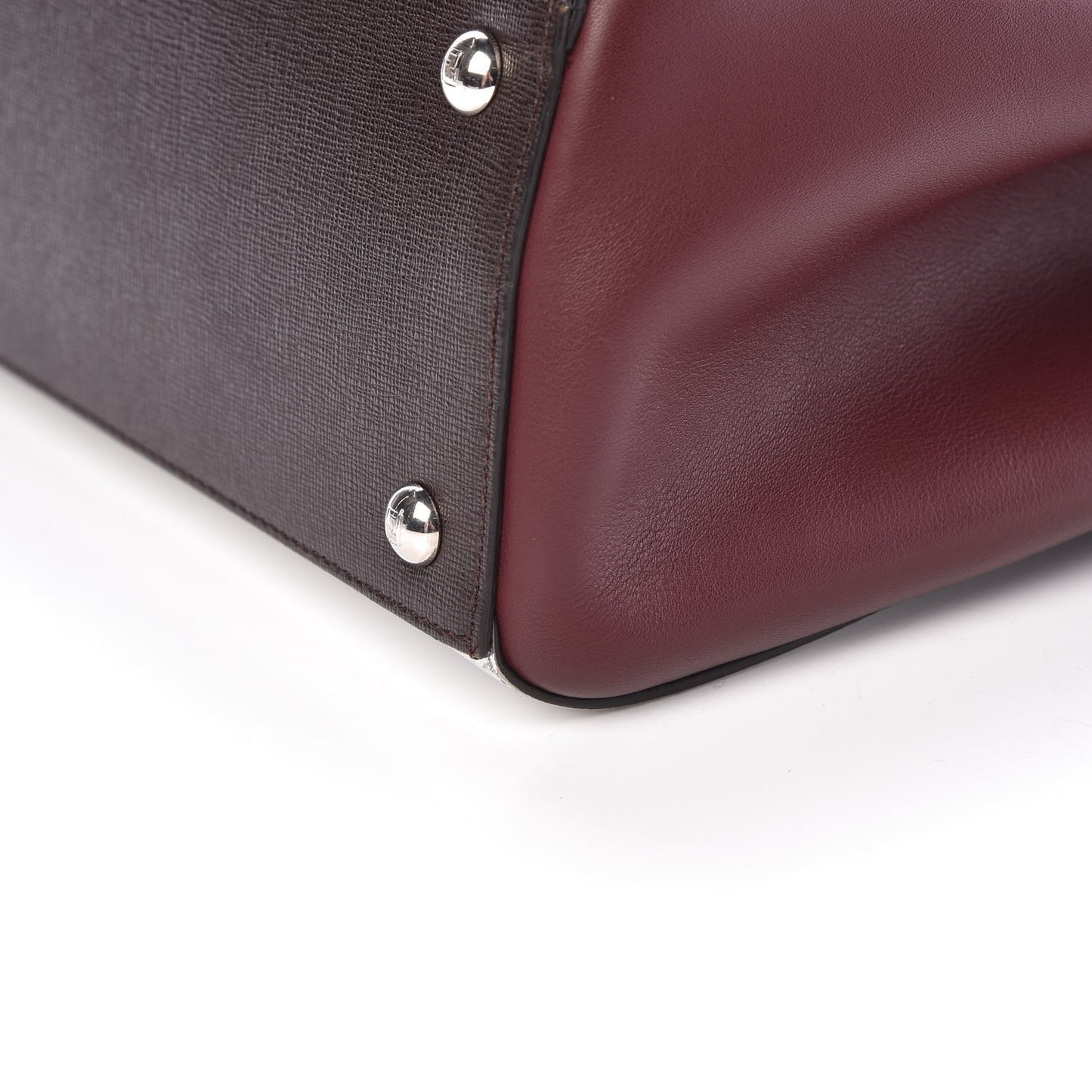 Vitello Elite Calfskin Colorblock Petite 2Jours Tote Glicine Argento Bordeaux