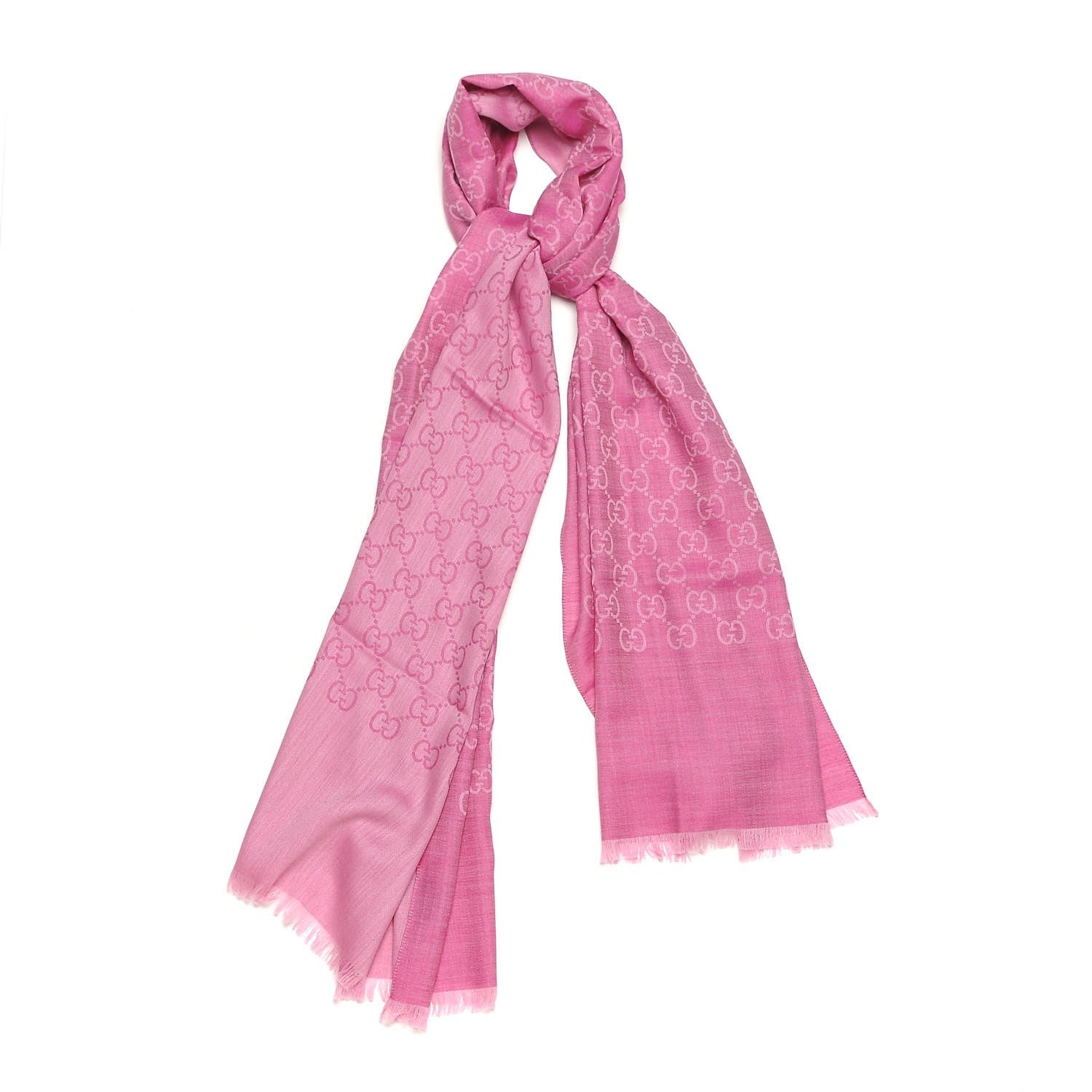 Gucci Wool Silk GG Monogram GGNat Scarf Roseate 1 of 5