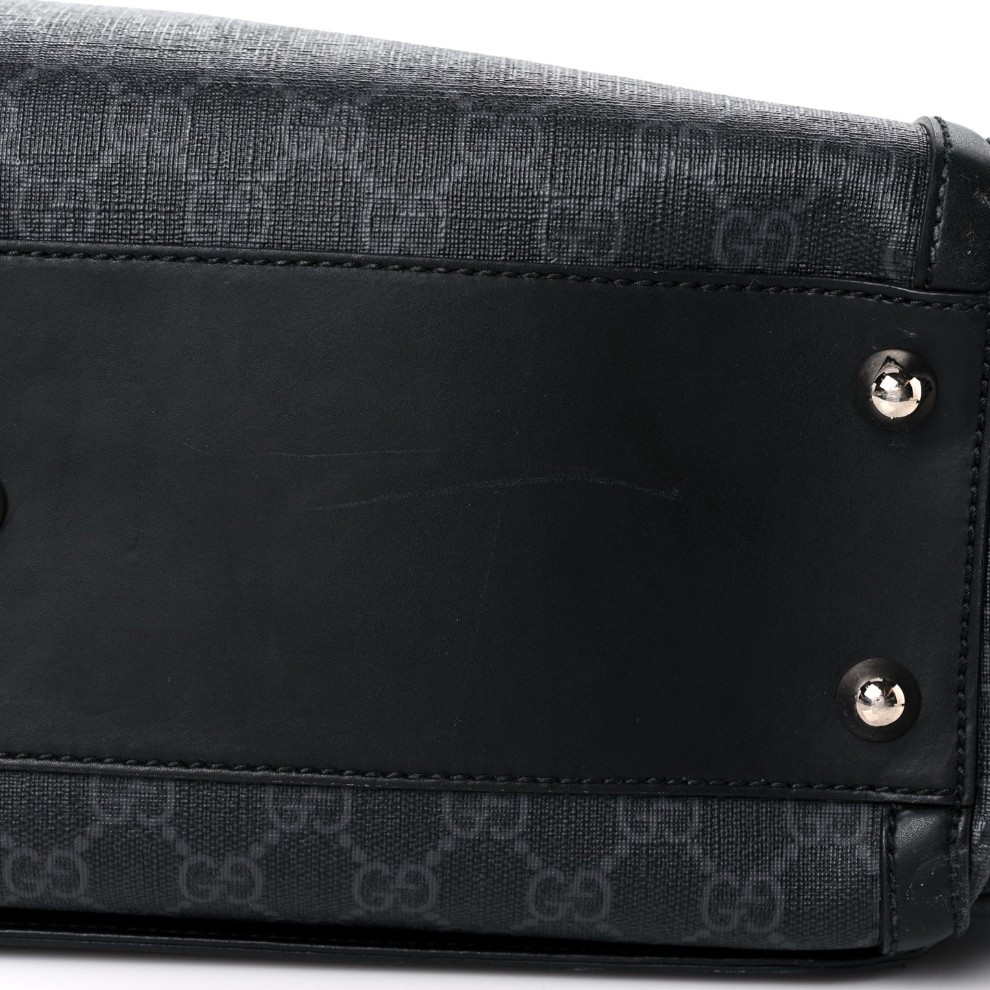 GG Supreme Monogram Web Messenger Diaper Bag Black Grey