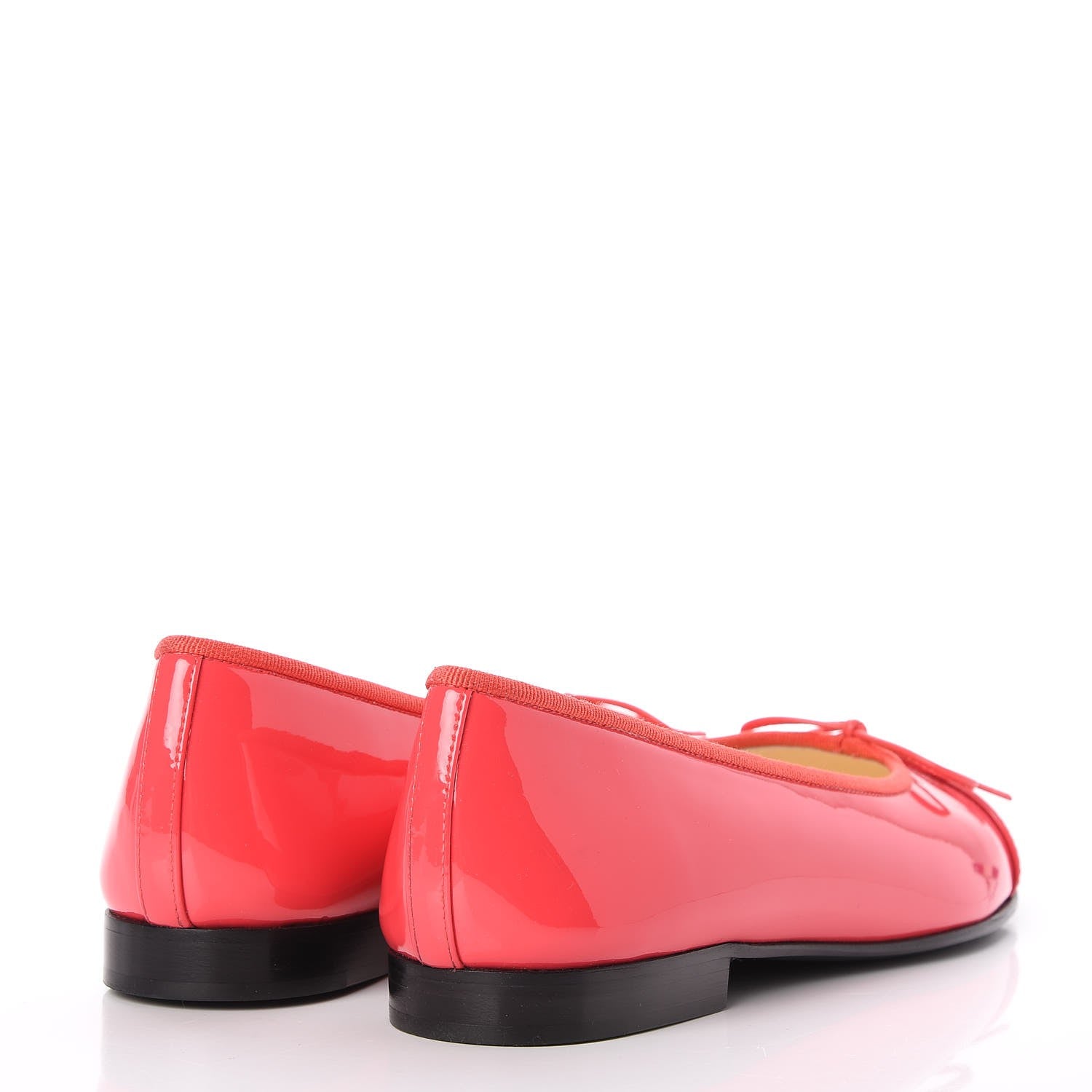 Chanel Patent Calfskin CC Cap Toe Ballerina Flats 39 Coral 4 of 9