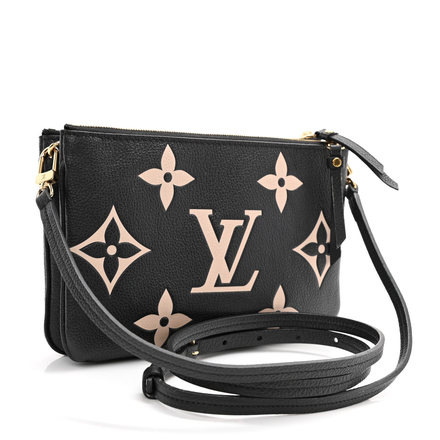 Louis Vuitton Empreinte Monogram Giant Double Zip Pochette Black Cream 5 of 23