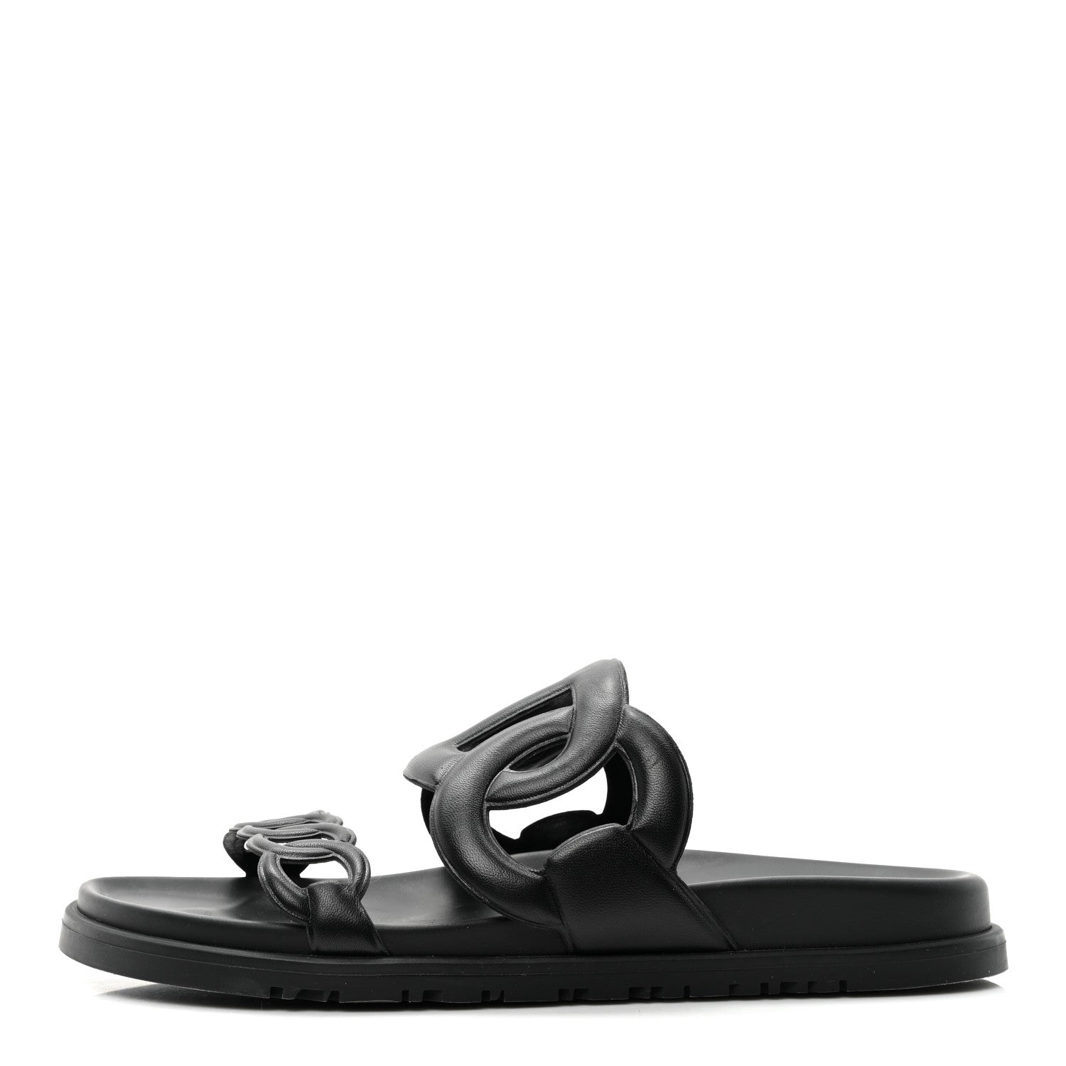 Hermes Nappa Extra Sandals 38 Black 1 of 9