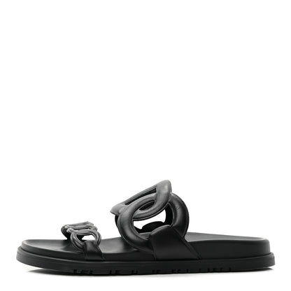 Hermes Nappa Extra Sandals 38 Black 1 of 9