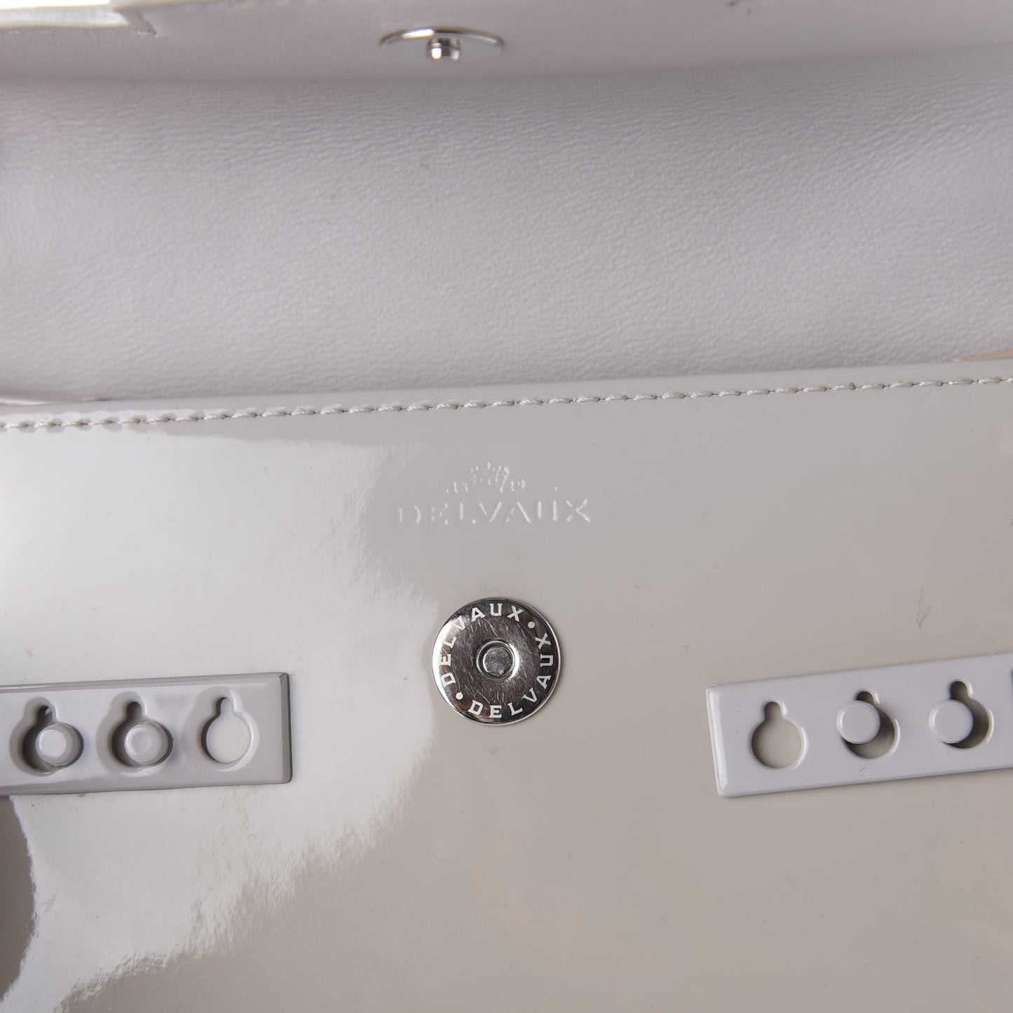 Patent Calfskin Micro Tempete Satchel Gray