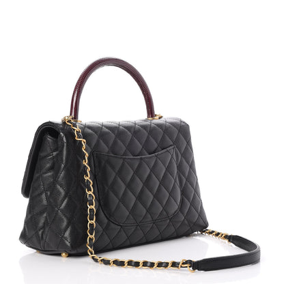 Chanel Caviar Lizard Quilted Small Coco Handle Flap Black 3 of 8