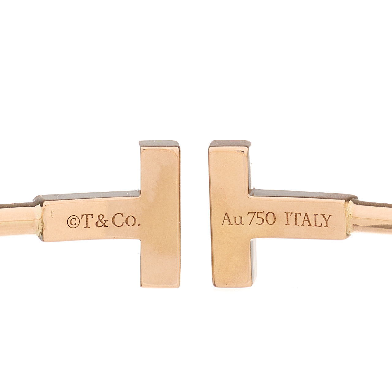 Tiffany 18K Rose Gold Mother of Pearl T Wire Bracelet 3 of 4