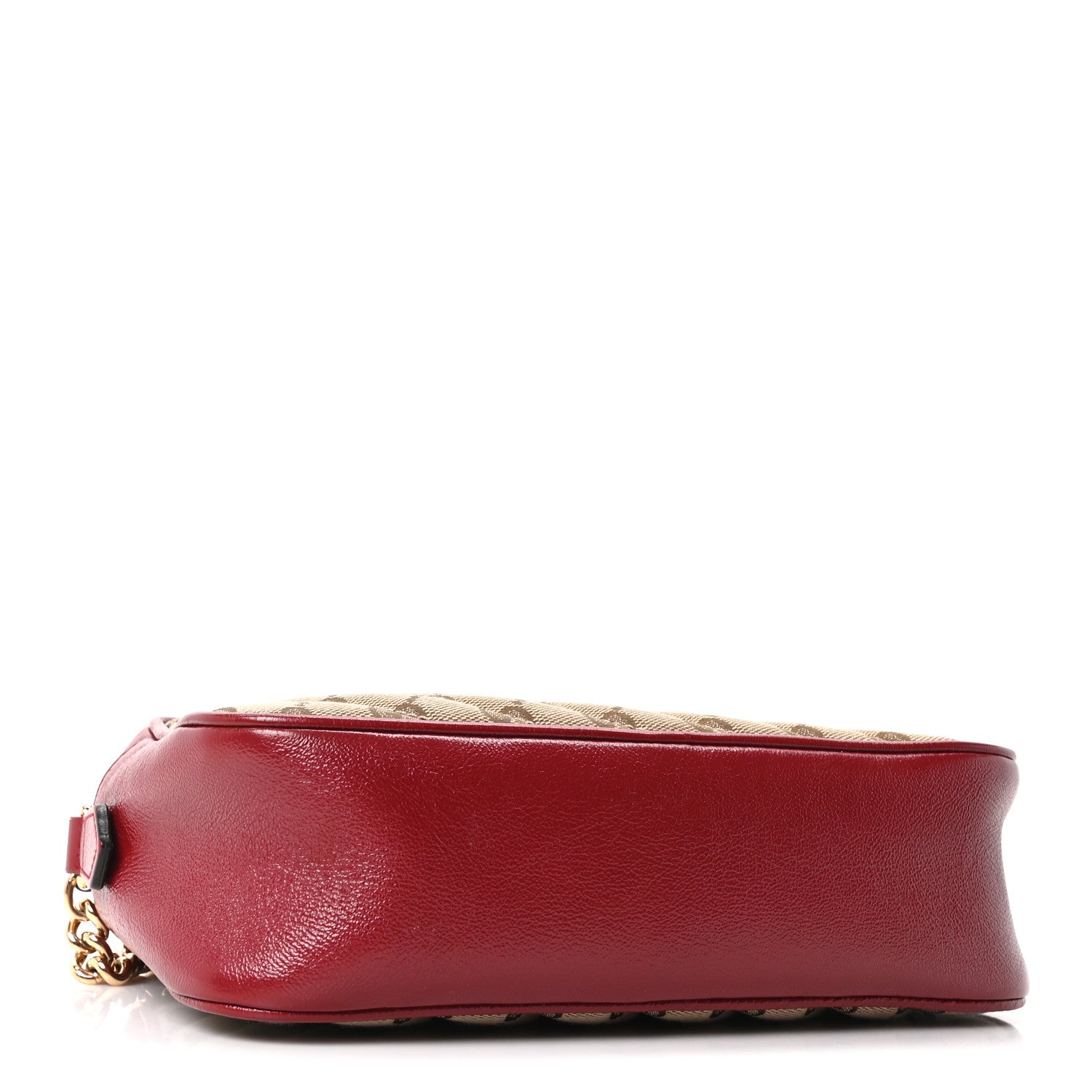 Gucci Monogram Azalea Calfskin Matelasse Diagonal Small GG Marmont Chain Shoulder Bag Beige Ebony New Cherry Red 4 of 11