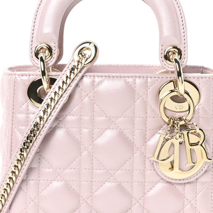 Christian Dior Metallic Lambskin Cannage Mini Lady Dior Lotus 8 of 11