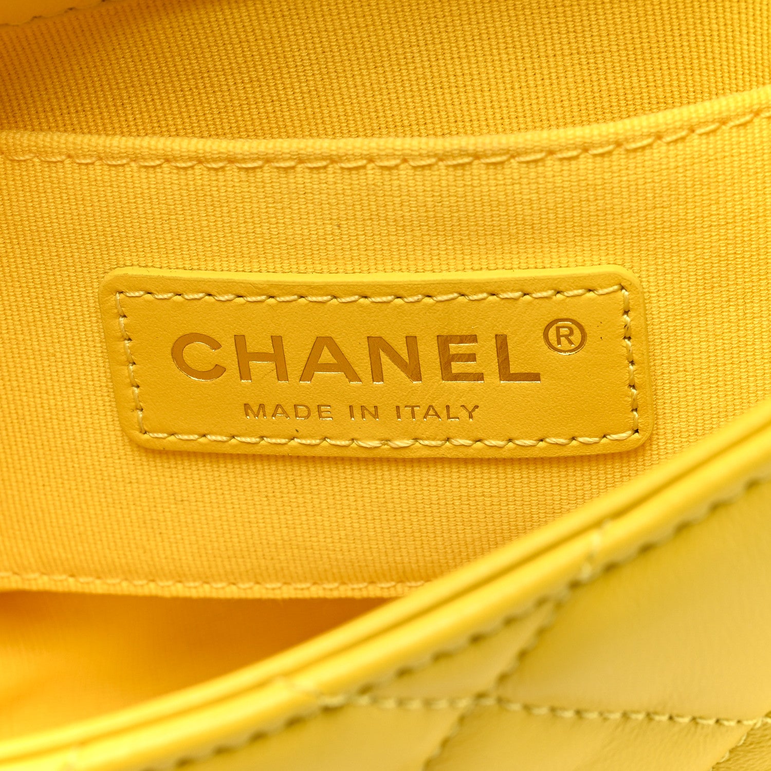 Chanel Lambskin Quilted Mini Lacquered Chain Flap Yellow 6 of 9
