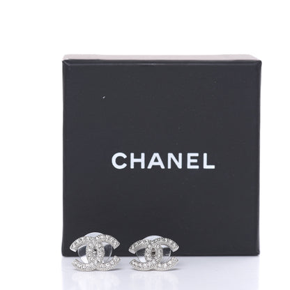 Chanel Crystal CC Coco Flapper Earrings Silver 5 of 5