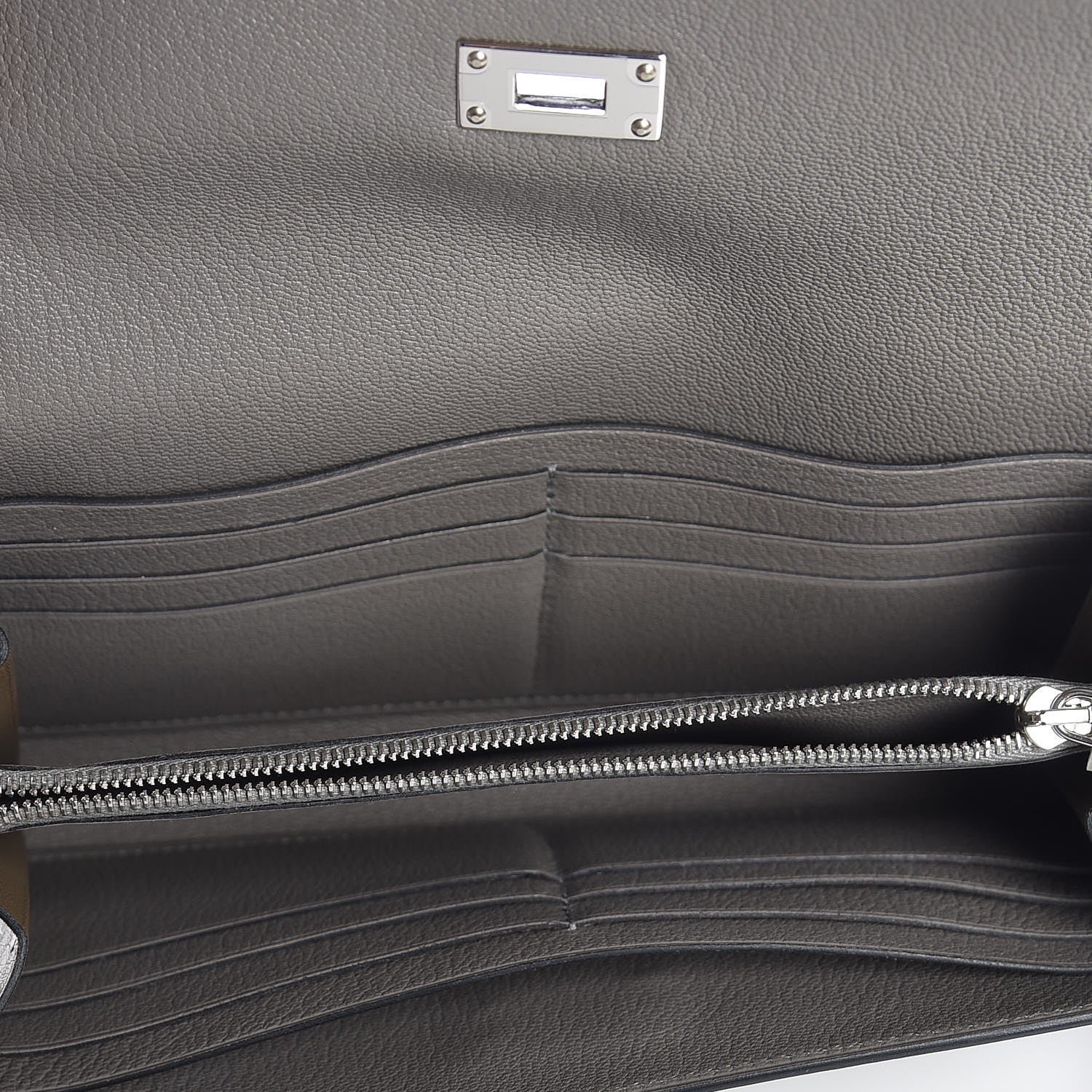Hermes Ostrich Kelly Longue Wallet Gris Tourterelle 5 of 9