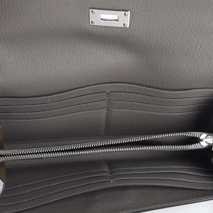 Hermes Ostrich Kelly Longue Wallet Gris Tourterelle 5 of 9